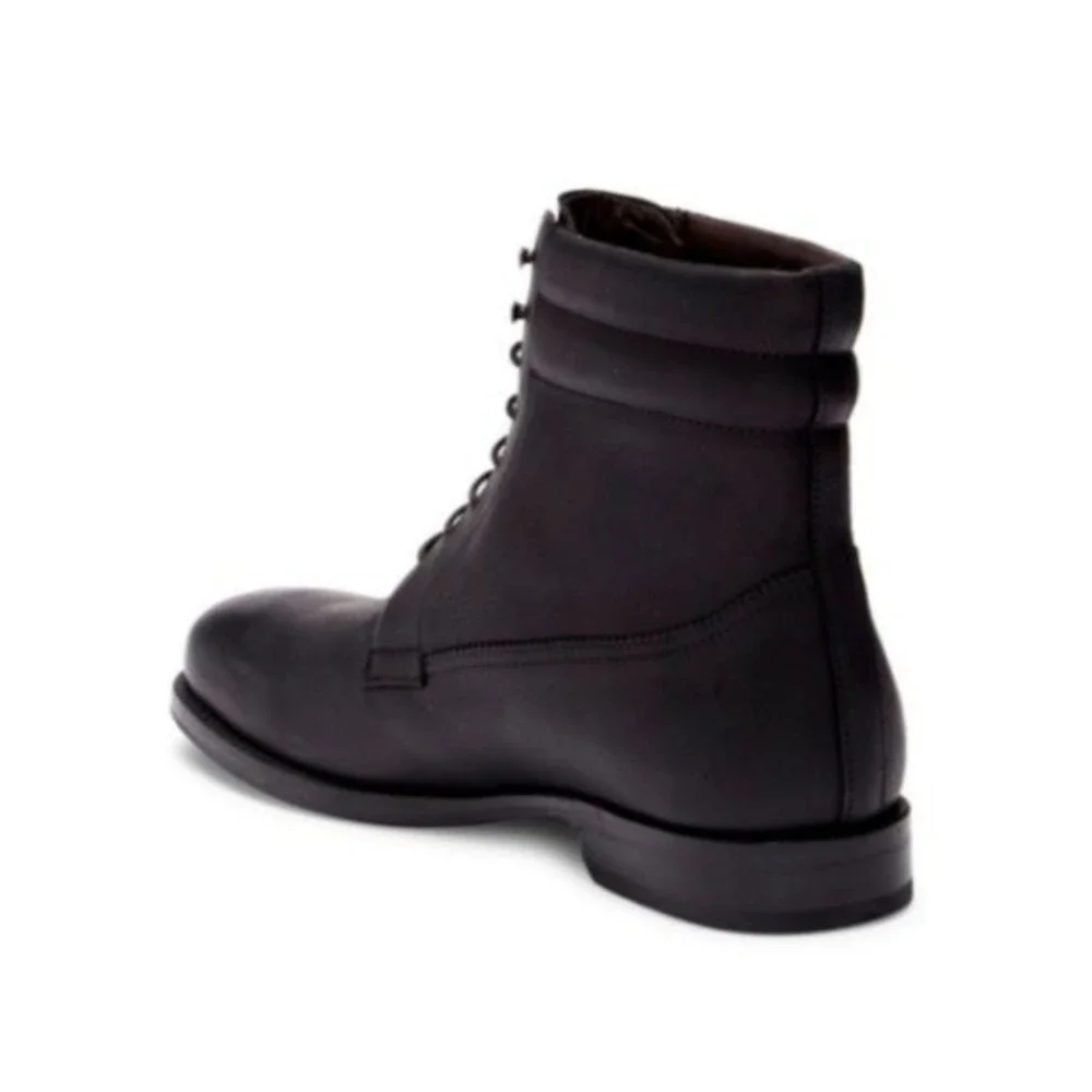 NEW Bacco Bucci‎ Mezlan Cesc Lace Up Men's Black Leather Boots Shoes Size 10